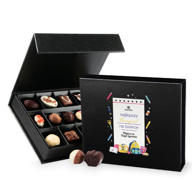 Bombonierka z okazji Dnia Nauczyciela Chocolate Box Medium Black z życzeniami