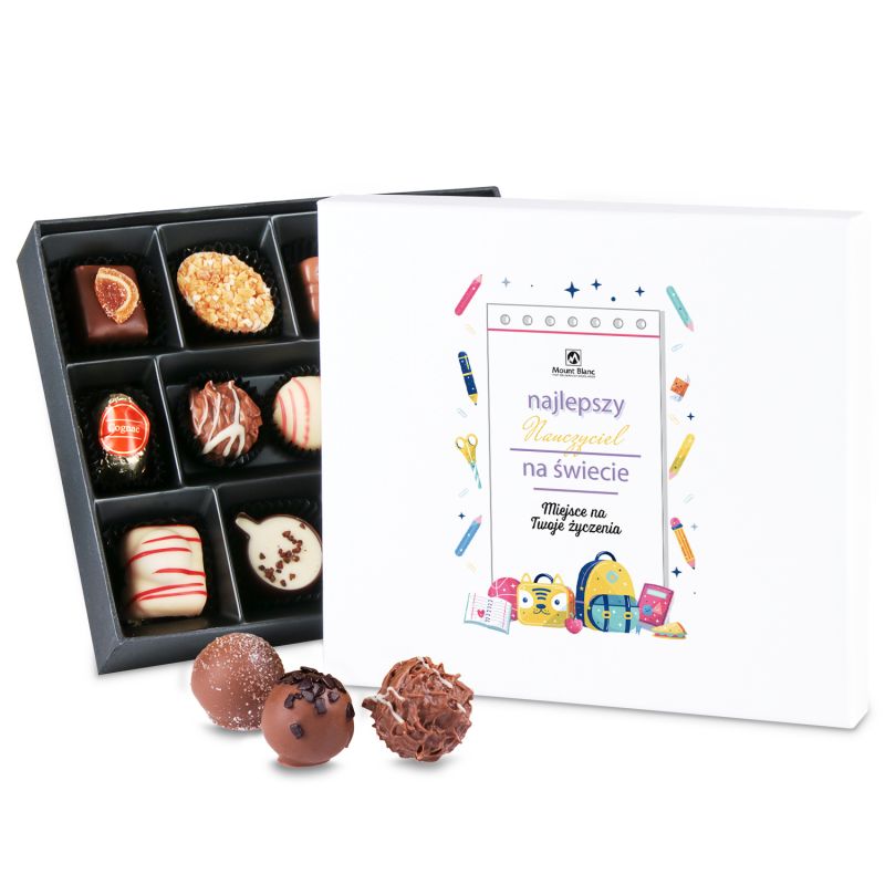 Prezent na Dzień Nauczyciela Premium White z życzeniami