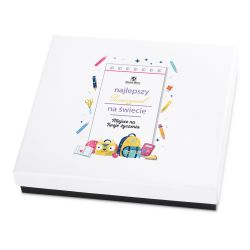 Prezent na Dzień Nauczyciela Premium White z życzeniami
