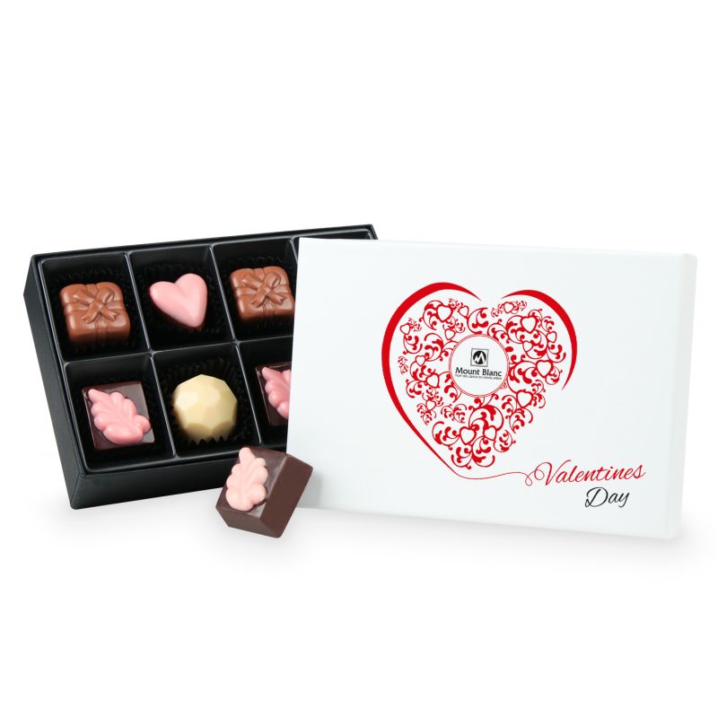 Czekoladki na Walentynki w kształcie serca Premium White Mini - MountBlanc - 1
