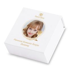 Czekoladki na Pierwszą Komunię Świętą dla dziewczynki Finesse White no.1 z Twoim zdjęciem i tekstem - MountBlanc - 2