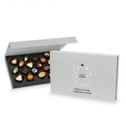 Czekoladki na święta Christmas Chocolate Box Silver z logo Twojej firmy i życzeniami - MountBlanc - 2
