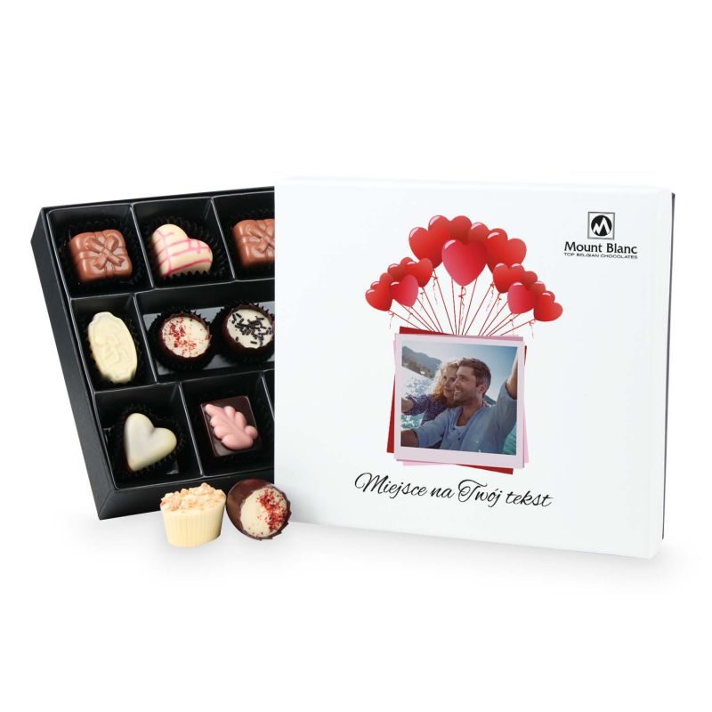 Czekoladki walentynkowe Premium White ze zdjęciem i Twoimi życzeniami