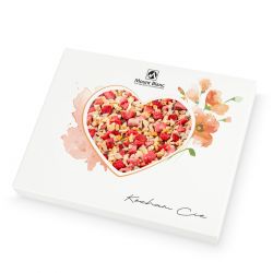 Chocolate Heart Box no.6 Czekoladowe serce mleczne z truskawkami i pomarańczą na Walentynki
