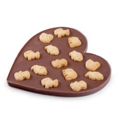 Chocolate Heart Box no.9 Czekoladowe serce mleczne z ciasteczkami na Walentynki