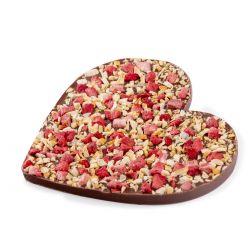 Chocolate Heart Box no.6 na Dzień Kobiet. Czekoladowe serce mleczne z truskawkami i pomarańczą