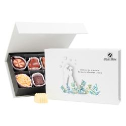 Czekoladki dla Młodej Pary Chocolate Box Mini White z Twoimi życzeniami