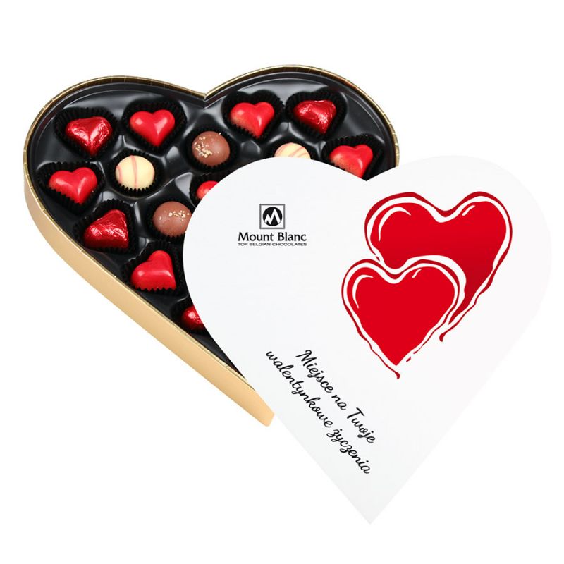 Czekoladki na Walentynki Sweet Heart White Maxi z Twoimi życzeniami - MountBlanc - 1