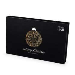 Praliny pod Choinkę Christmas Chocolate Box Black z logo Twojej firmy i życzeniami - MountBlanc - 2