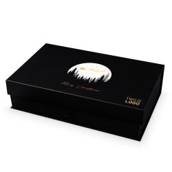 Słodki upominek na Gwiazdkę Chocolate Tower Black z logo Twojej firmy i życzeniami - MountBlanc - 2