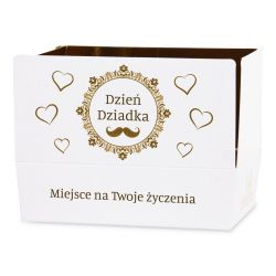 Mini Ballotin White no.3 z Twoimi życzeniami na Dzień Dziadka