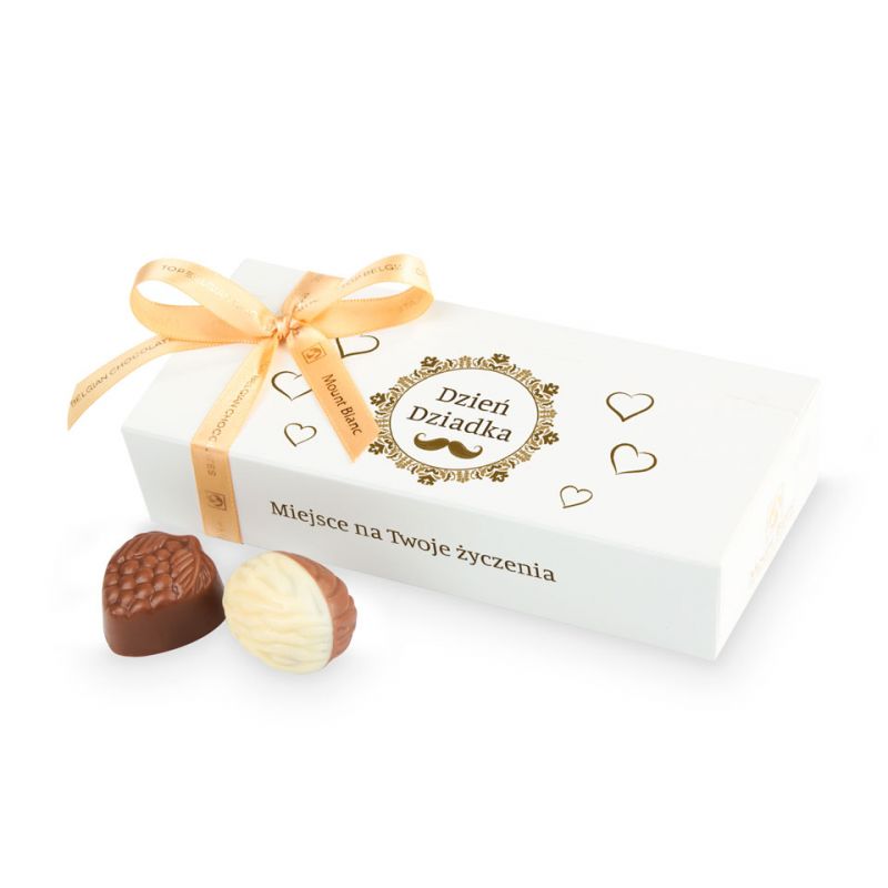 Czekoladki Mini Ballotin White no.4 z Twoimi życzeniami dla Dziadka