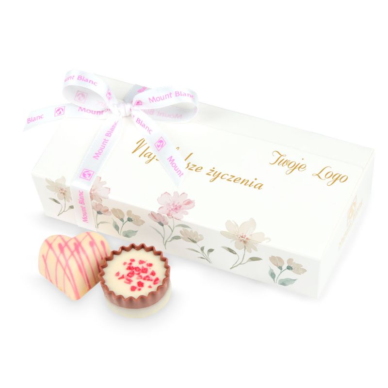 Czekoladki na Dzień Kobiet Mini Ballotin White no.4 z Twoim logo - MountBlanc - 1