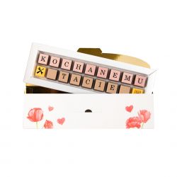 Czekoladki z napisem Chocolate Letter Mini White z napisem Kochanemu Tacie