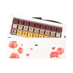 Chocolate Letter Maxi White z napisem Najlepszy Tata na świecie