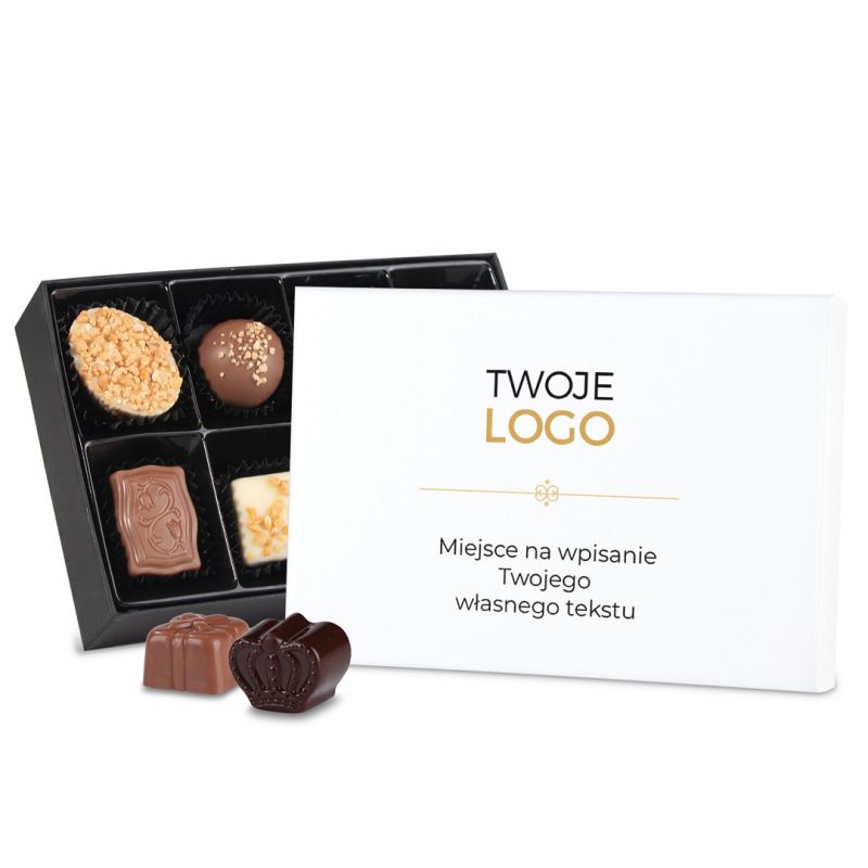 Czekoladki z logo dla firm Premium White Mini z nadrukiem - MountBlanc - 1