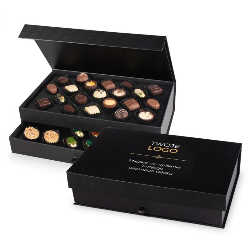 Czekoladowy upominek dla firm Chocolate Tower Black z Twoim logo. Pomysł na prezent - MountBlanc - 1