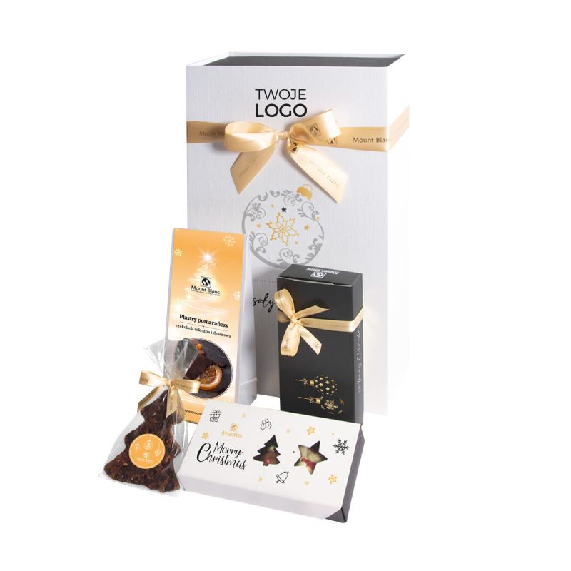 Zestaw prezentowy na Gwiazdkę Gift Box Mini White no.3 z logo