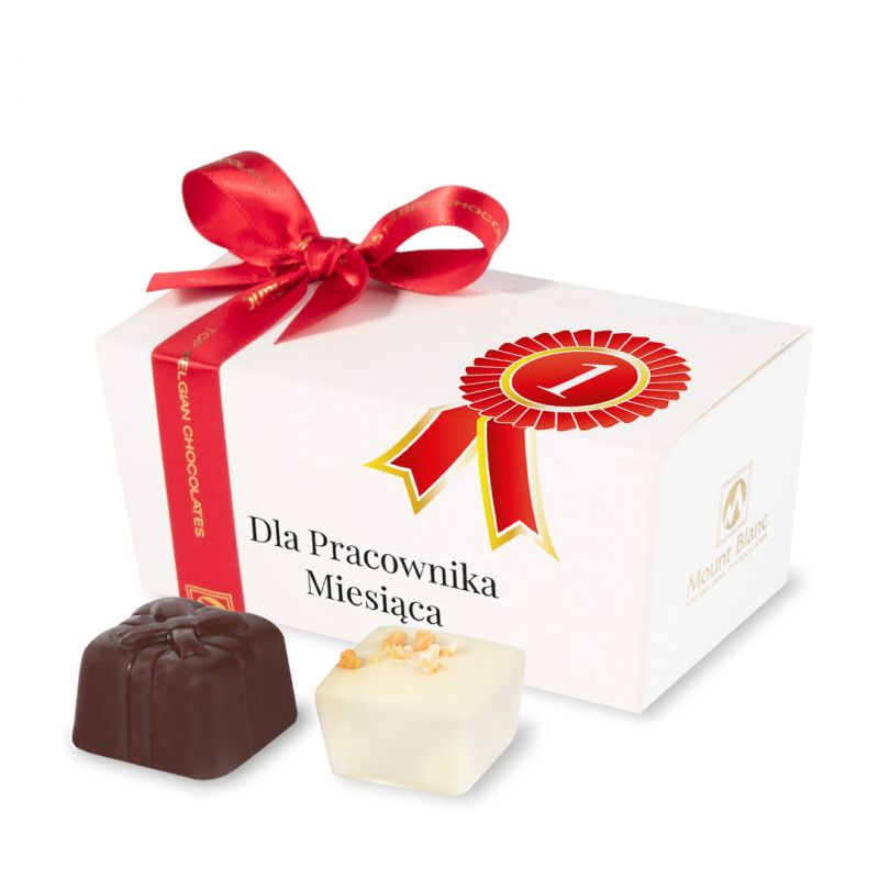 Czekoladki z logo Ballotin White no.1 Dla najlepszego pracownika miesiąca - MountBlanc - 1