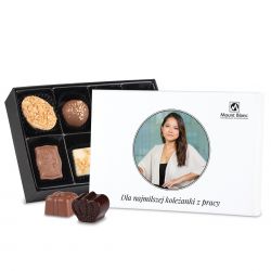 Bombonierka Premium White Mini prezent dla koleżanki z pracy ze zdjęciem, słodycze dla firm - MountBlanc - 1
