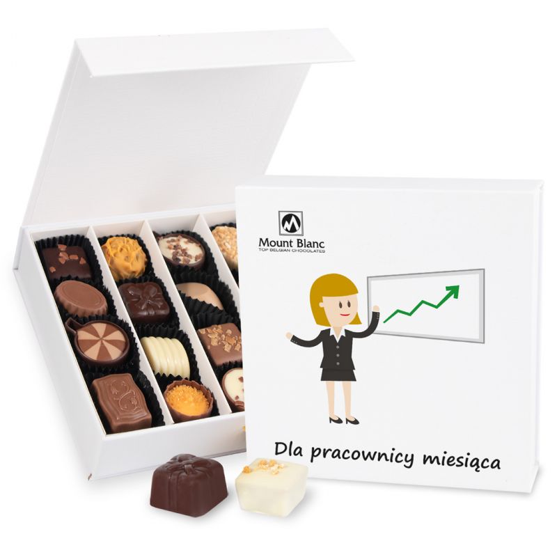Bombonierka Finesse White no.3 Dla pracownicy miesiąca, reklamowe czekoladki - MountBlanc - 1