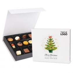 Pralinki na Boże Narodzenie Christmas Chocolate Box White Medium z logo - MountBlanc - 1