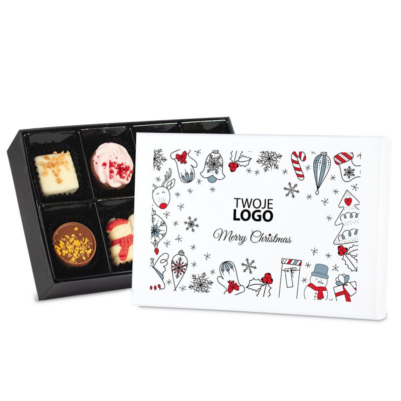 Czekoladki na prezent Premium White Mini z logo firmy - MountBlanc - 1