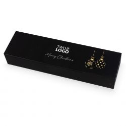Czekoladki świąteczne dla firm Christmas Chocolate Box Long Black Mini z logo i życzeniami - MountBlanc - 5