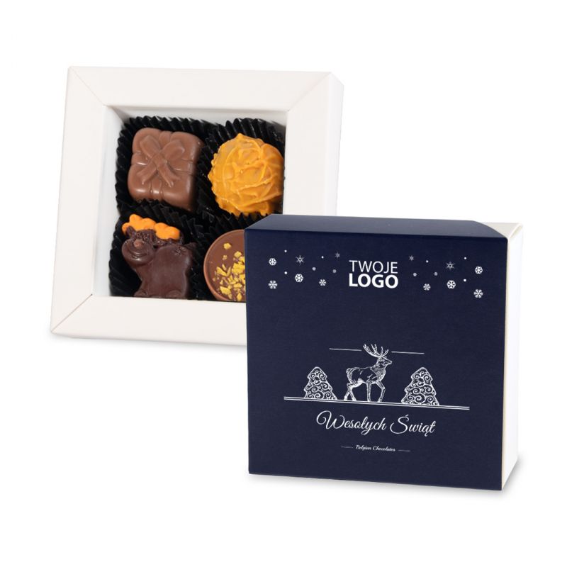 Czekoladki firmowe Christmas Delights Mini Blue no.2 z logo - MountBlanc - 1