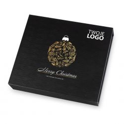 Pralinki na Boże Narodzenie Christmas Chocolate Box Black Medium z logo firmy i życzeniami - MountBlanc - 2