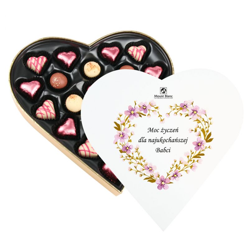 Bombonierka Sweet Heart White Maxi moc życzeń dla Babci