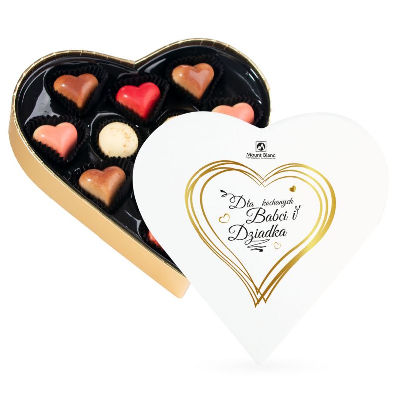 Czekoladki Sweet Heart White Mini dla kochanych Babci i Dziadka - MountBlanc - 1
