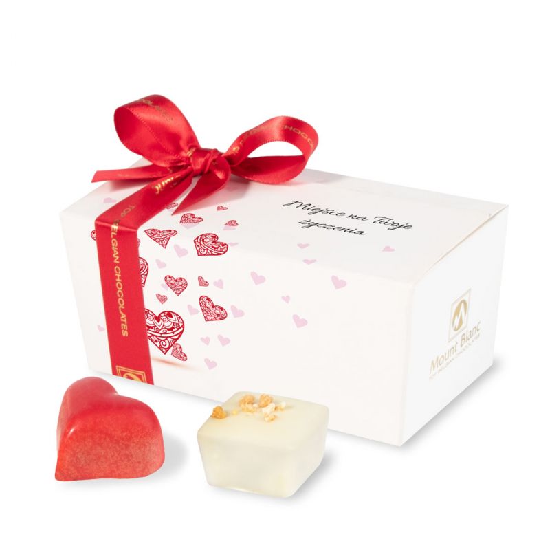 Ballotin White no.1 czekoladki dla zakochanych z własnymi życzeniami - MountBlanc - 1