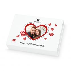 Czekoladowa walentynka Chocolate Box Mini White z Twoim zdjęciem i życzeniami - MountBlanc - 2