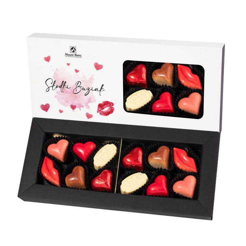 Czekoladki walentynkowe Elegance White no.4 Słodki Buziak
