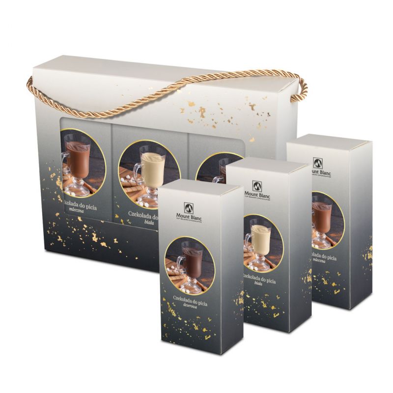 Zestaw prezentowy z czekoladami do picia Choco Ribbon Black no.1