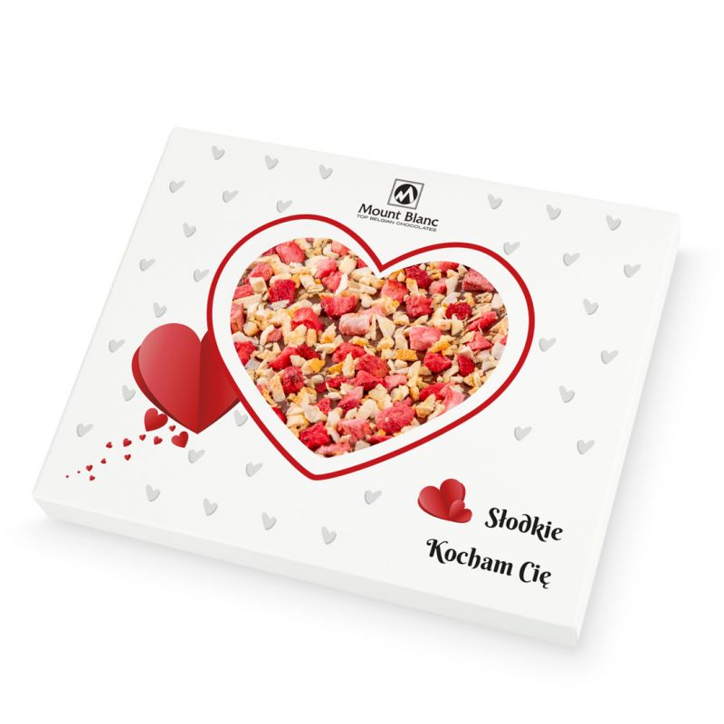 Chocolate Heart Box no.1. Serce z mlecznej czekolady z truskawkami i malinami - MountBlanc - 1