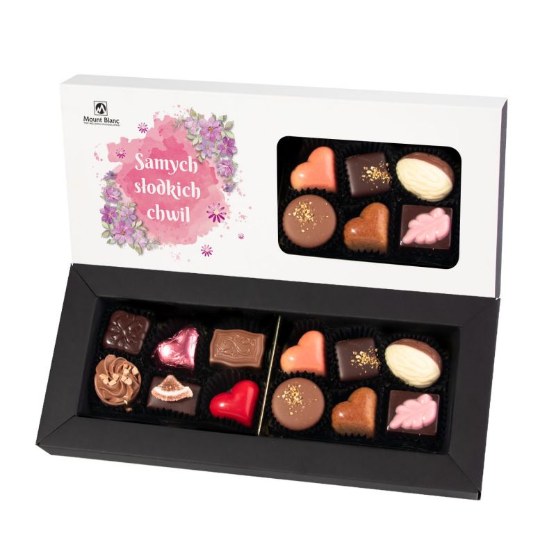 Bombonierka na Dzień Kobiet Elegance White no.4 Samych słodkich chwil