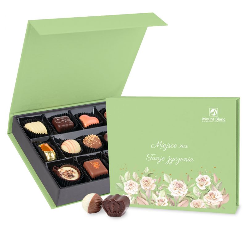 Bombonierka Chocolate Box Medium Green z Twoimi życzeniami - MountBlanc - 1