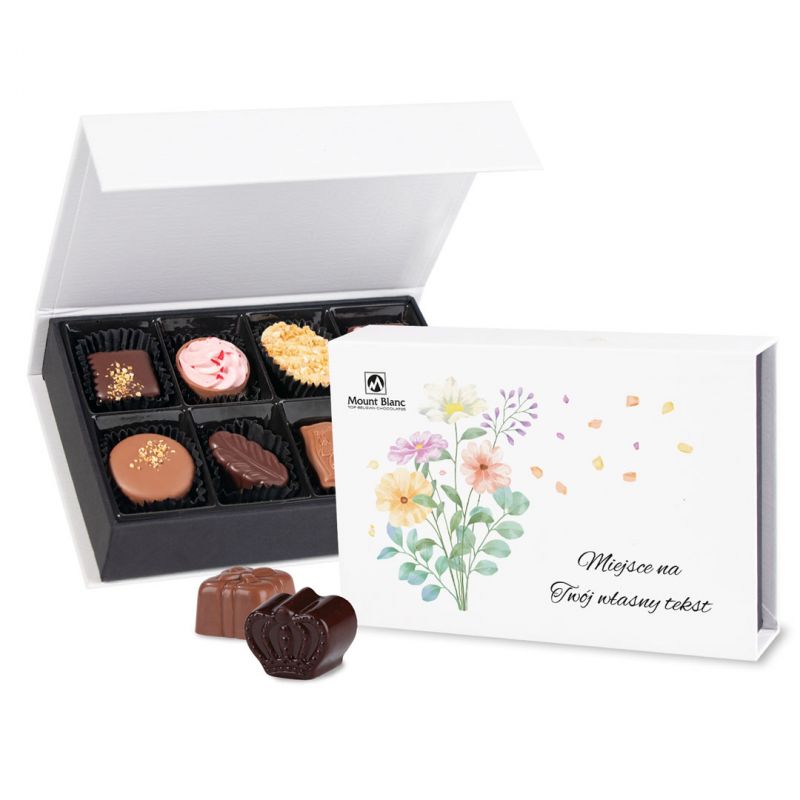 Czekoladki na Dzień Kobiet Chocolate Box Mini White z Twoimi życzeniami - MountBlanc - 1