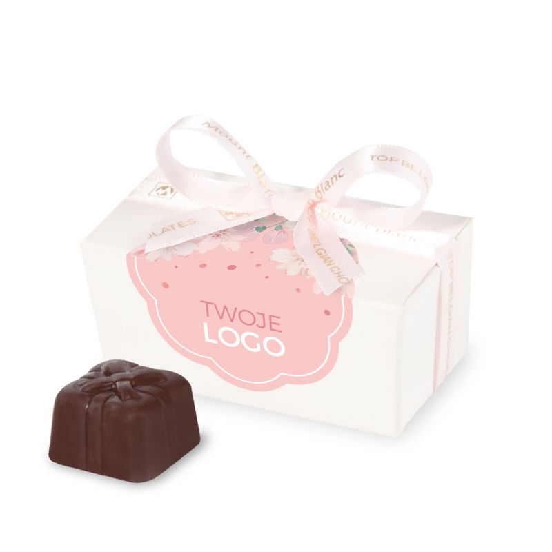 Czekoladki na Dzień Kobiet Mini Ballotin White no.1 z Twoim logo - MountBlanc - 1