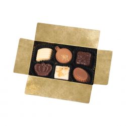 Belgijskie pralinki Ballotin Violet no. 1 w ozdobnym papierze