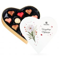 Bombonierka Sweet Heart White Mini kwiatek Wszystkiego Najlepszego