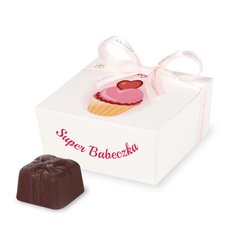 Czekoladki na Dzień Kobiet Mini Ballotin White no.2 Super Babeczka z Twoim imieniem - MountBlanc - 1