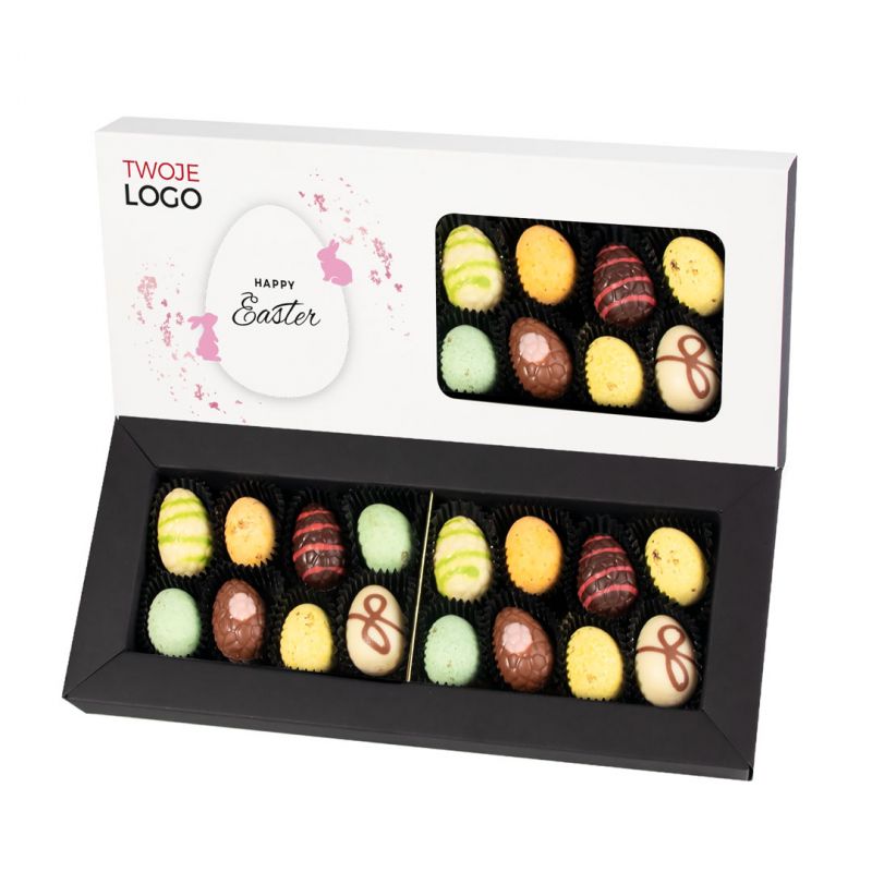 Czekoladki wielkanocne Easter Elegance White no.4 z logo
