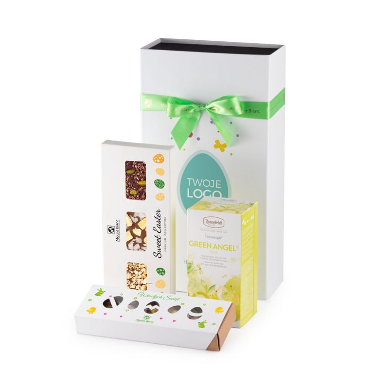 Zestaw prezentowy Gift Box Mini no.4 z logo, słodkości na Wielkanoc