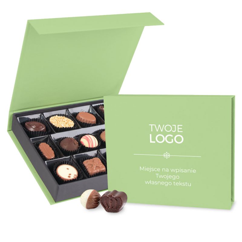 Bombonierka z logo Chocolate Box Medium Green