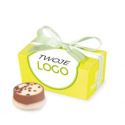 Czekoladki firmowe Mini Ballotin Green no.1 z naklejką logo