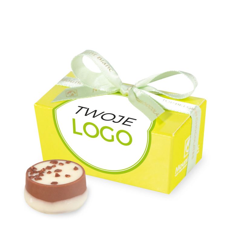 Czekoladki firmowe Mini Ballotin Green no.1 z naklejką logo