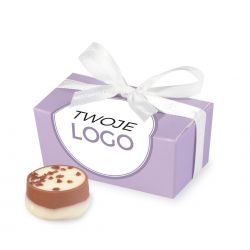 Upominek firmowy Mini Ballotin Lavender no.1 z naklejką logo